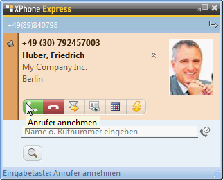 C4B XPhone Express 2011 - Eingehender Anruf C4B XPhone Express 2011 - Eingehender Anruf