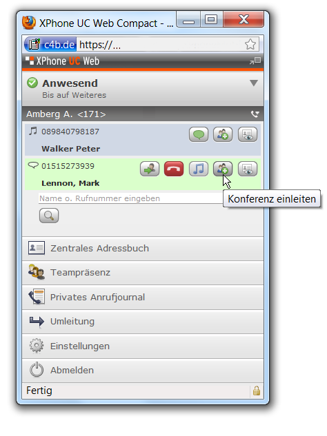 C4B XPhone UC 2011 Web Integration - CTI Web Client C4B XPhone UC 2011 Web Integration - CTI Web Client